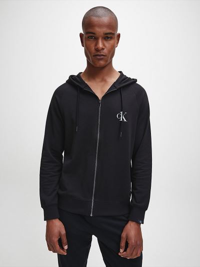 Calvin Klein Ruhák HU177137 | Calvin Klein CK One Lounge Zip Up Férfi Kapucnis Pulóver Fekete